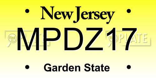 MPDZ17 New Jersey License Plate