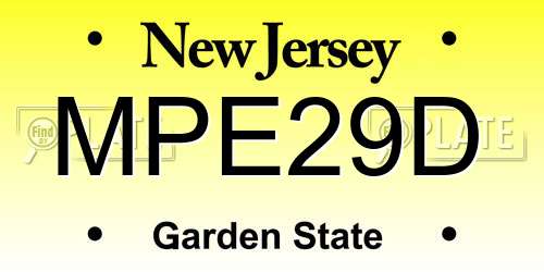 MPE29D New Jersey License Plate