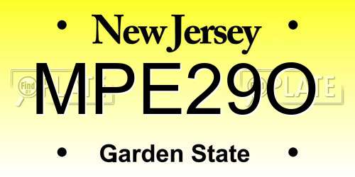 MPE29O New Jersey License Plate