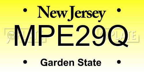 MPE29Q New Jersey License Plate