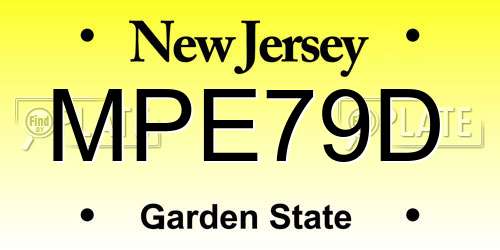 MPE79D New Jersey License Plate