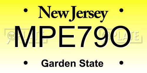MPE79O New Jersey License Plate