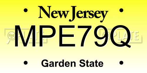 MPE79Q New Jersey License Plate
