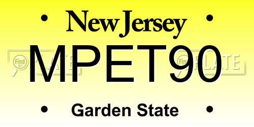 MPET90 New Jersey License Plate