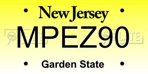 MPEZ90 New Jersey License Plate