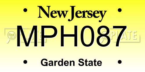 MPH087 New Jersey License Plate