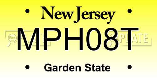MPH08T New Jersey License Plate