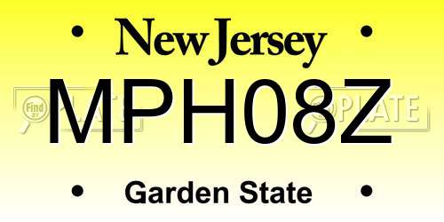 MPH08Z New Jersey License Plate