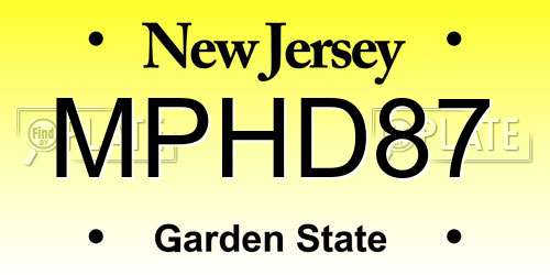 MPHD87 New Jersey License Plate