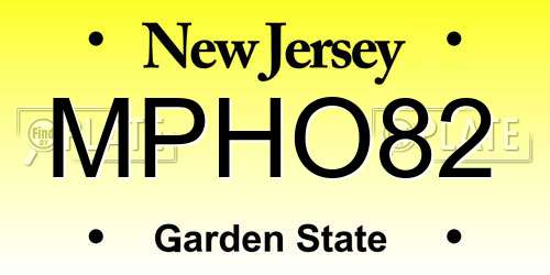 MPHO82 New Jersey License Plate