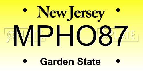 MPHO87 New Jersey License Plate