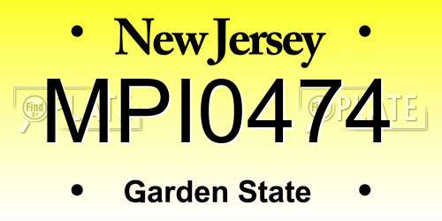 MPI0474 New Jersey License Plate
