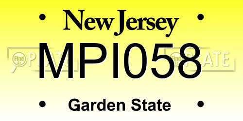 MPI058 New Jersey License Plate
