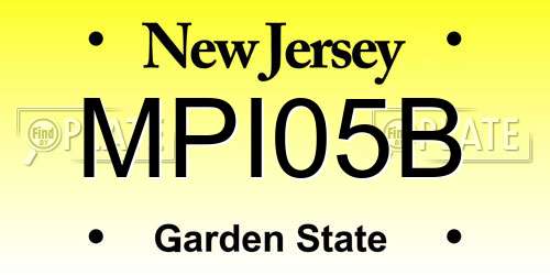 MPI05B New Jersey License Plate
