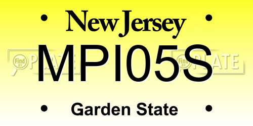 MPI05S New Jersey License Plate