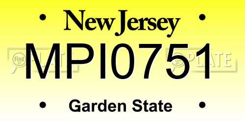 MPI0751 New Jersey License Plate