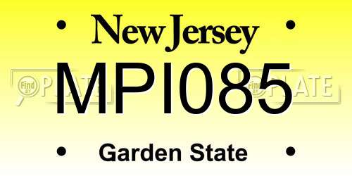 MPI085 New Jersey License Plate