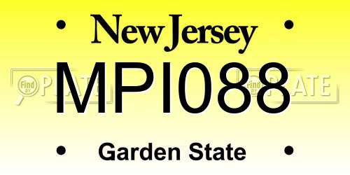 MPI088 New Jersey License Plate