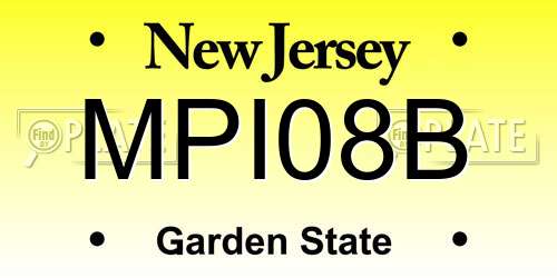 MPI08B New Jersey License Plate