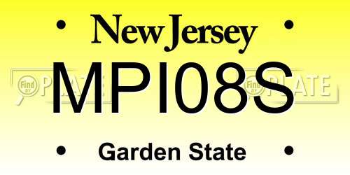 MPI08S New Jersey License Plate