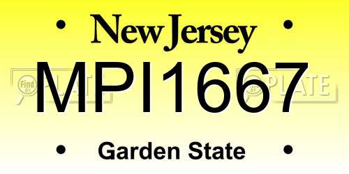 MPI1667 New Jersey License Plate