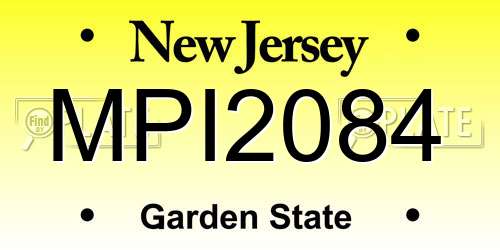 MPI2084 New Jersey License Plate