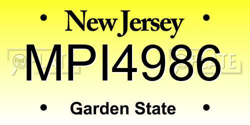 MPI4986 New Jersey License Plate