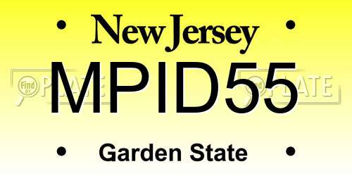 MPID55 New Jersey License Plate
