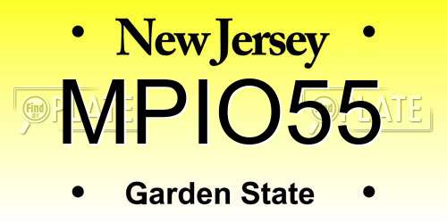 MPIO55 New Jersey License Plate