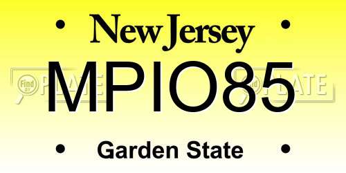 MPIO85 New Jersey License Plate