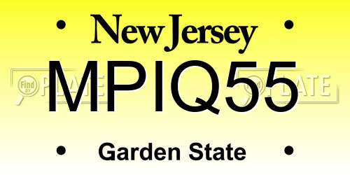 MPIQ55 New Jersey License Plate