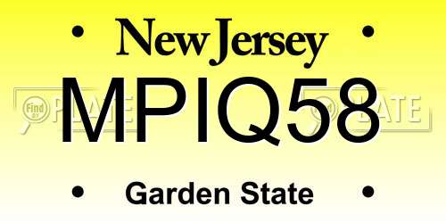 MPIQ58 New Jersey License Plate