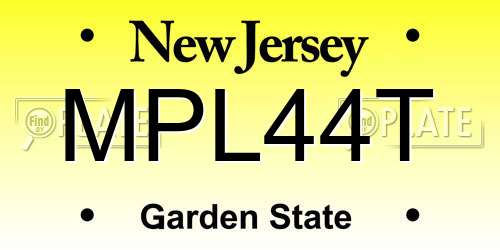 MPL44T New Jersey License Plate
