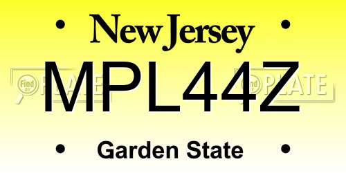 MPL44Z New Jersey License Plate