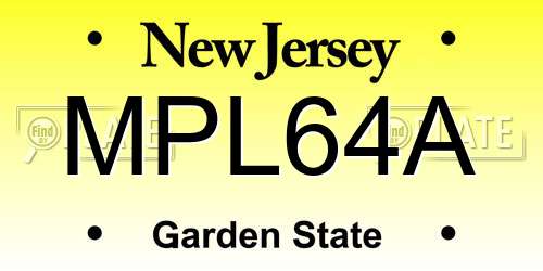 MPL64A New Jersey License Plate