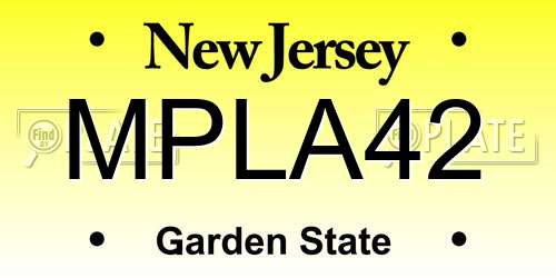MPLA42 New Jersey License Plate