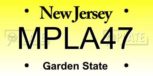 MPLA47 New Jersey License Plate