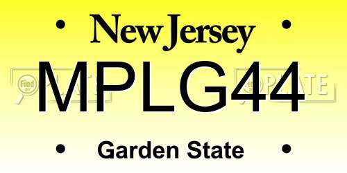 MPLG44 New Jersey License Plate