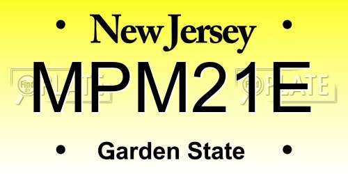 MPM21E New Jersey License Plate