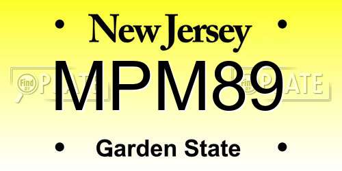 MPM89 New Jersey License Plate