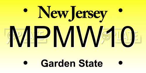 MPMW10 New Jersey License Plate
