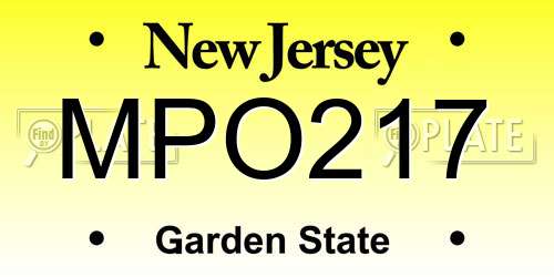 MPO217 New Jersey License Plate