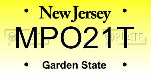 MPO21T New Jersey License Plate