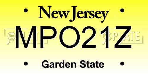 MPO21Z New Jersey License Plate