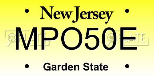 MPO50E New Jersey License Plate