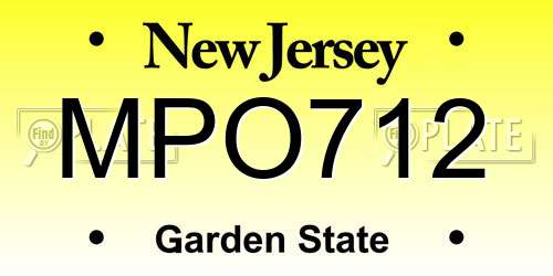 MPO712 New Jersey License Plate