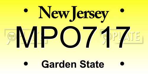 MPO717 New Jersey License Plate