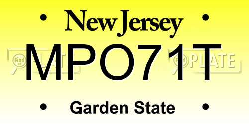 MPO71T New Jersey License Plate