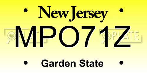 MPO71Z New Jersey License Plate