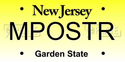 MPOSTR New Jersey License Plate
